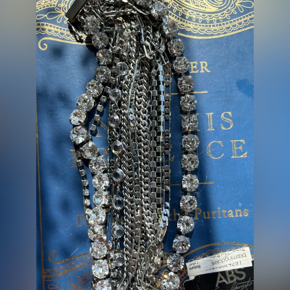 bracelet NWT ABS Allen Schwartz bling sparkle rhinestones multi chains - Picture 15 of 16